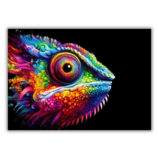 Luminous Chameleon Wall Art Canvas Print