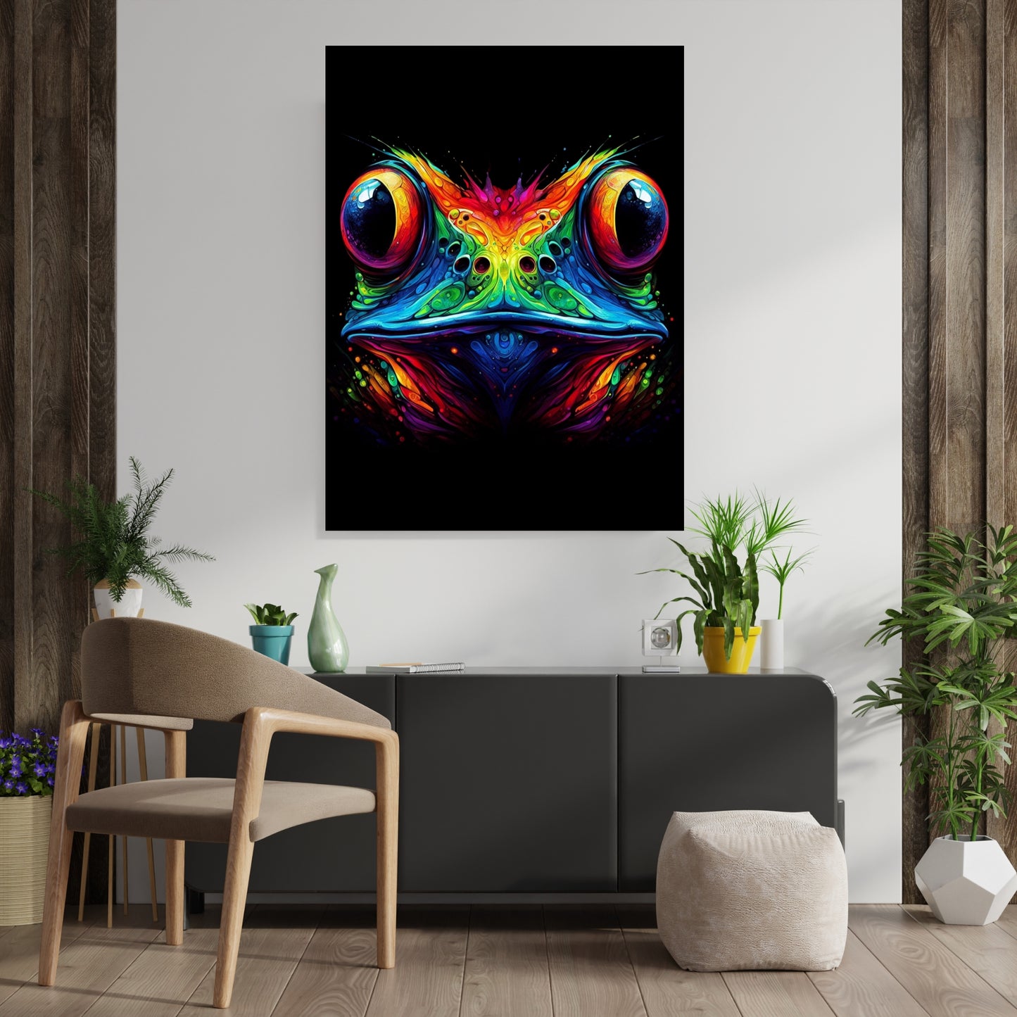 Luminous Bullfrog Wall Art Canvas Print