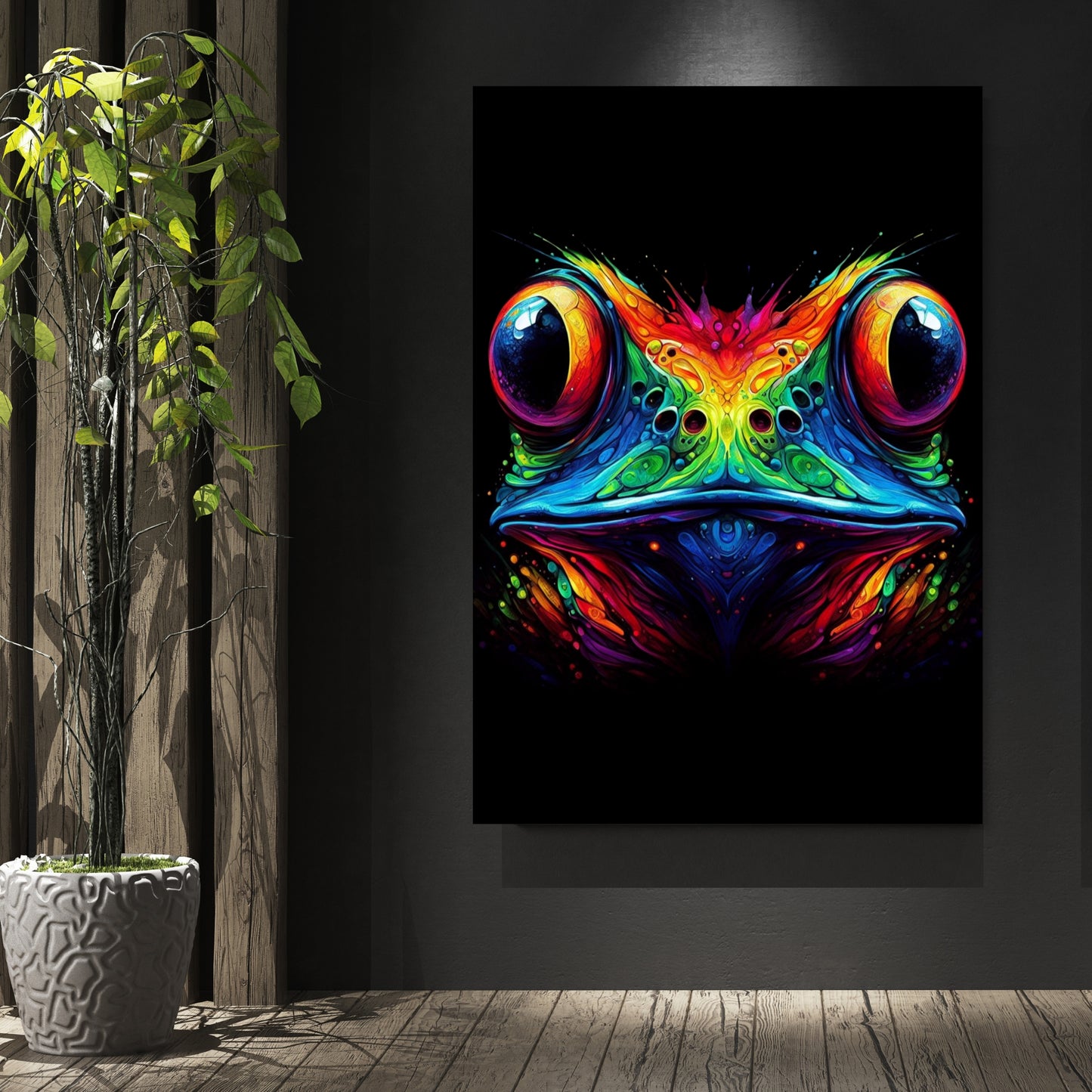 Luminous Bullfrog Wall Art Canvas Print