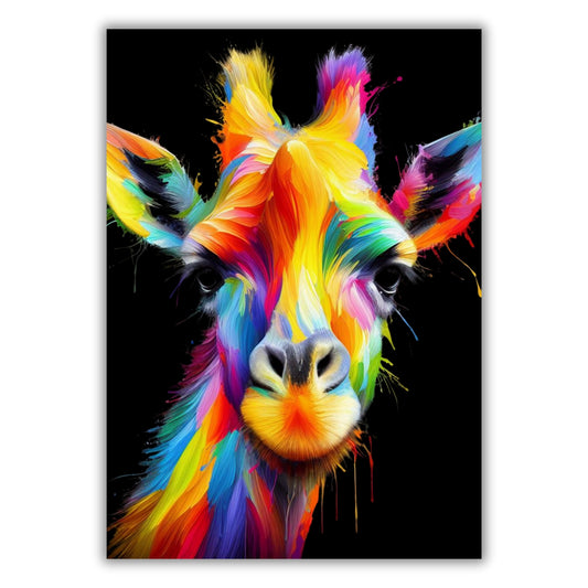 Luminous Giraffe Wall Art Canvas Print