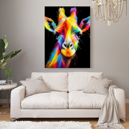 Luminous Giraffe Wall Art Canvas Print