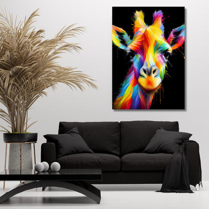 Luminous Giraffe Wall Art Canvas Print