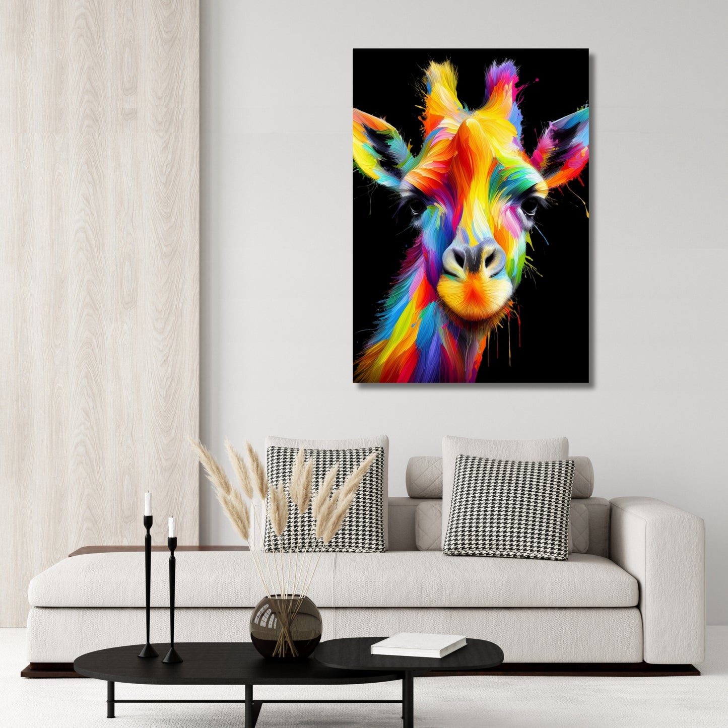 Luminous Giraffe Wall Art Canvas Print