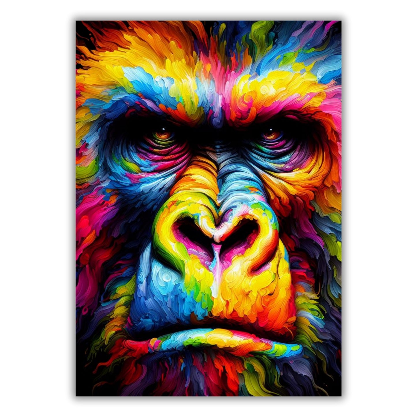 Luminous Gorilla Wall Art Canvas Print