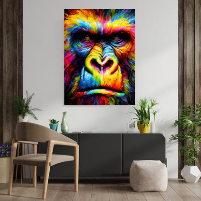 Luminous Gorilla Wall Art Canvas Print