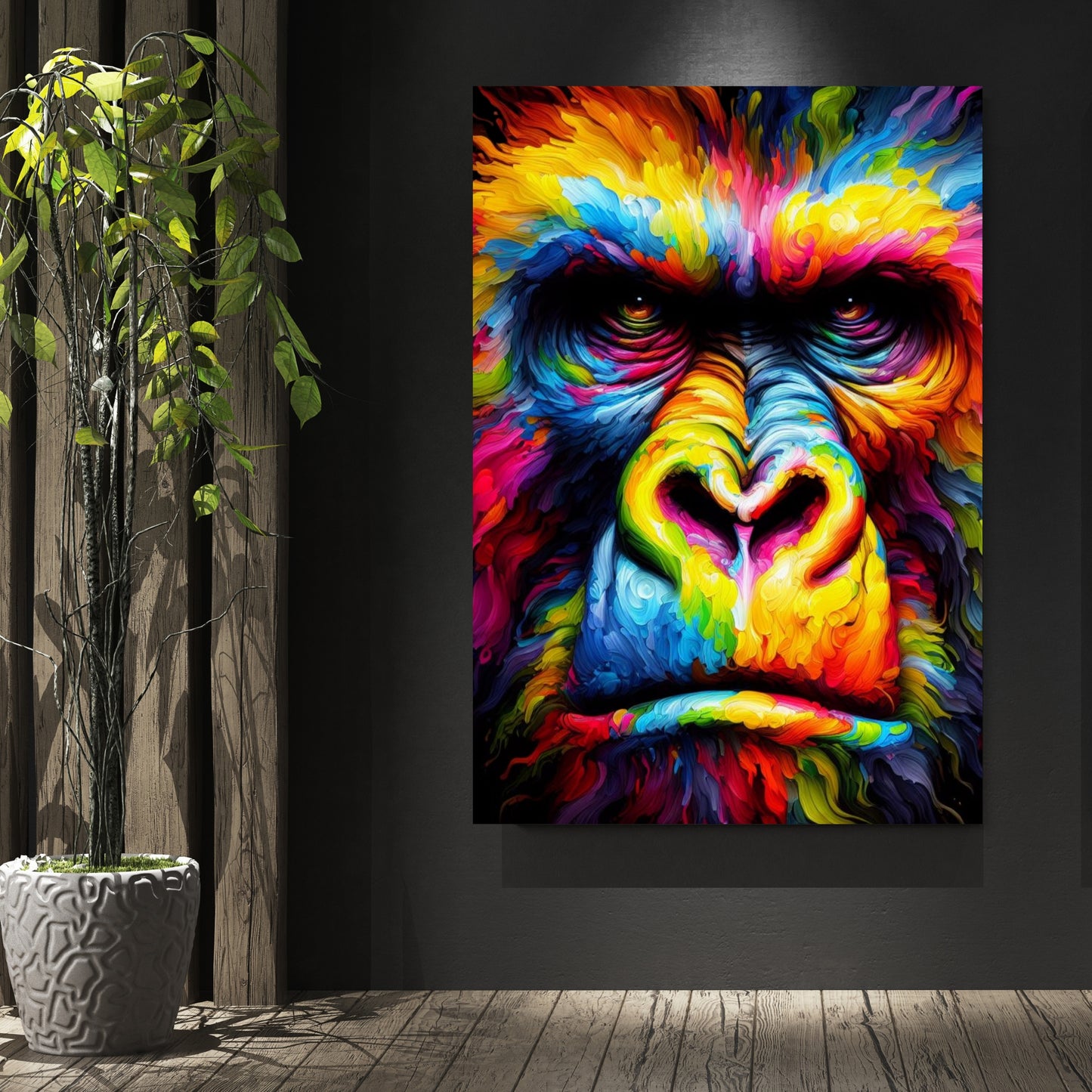 Luminous Gorilla Wall Art Canvas Print