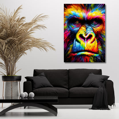 Luminous Gorilla Wall Art Canvas Print