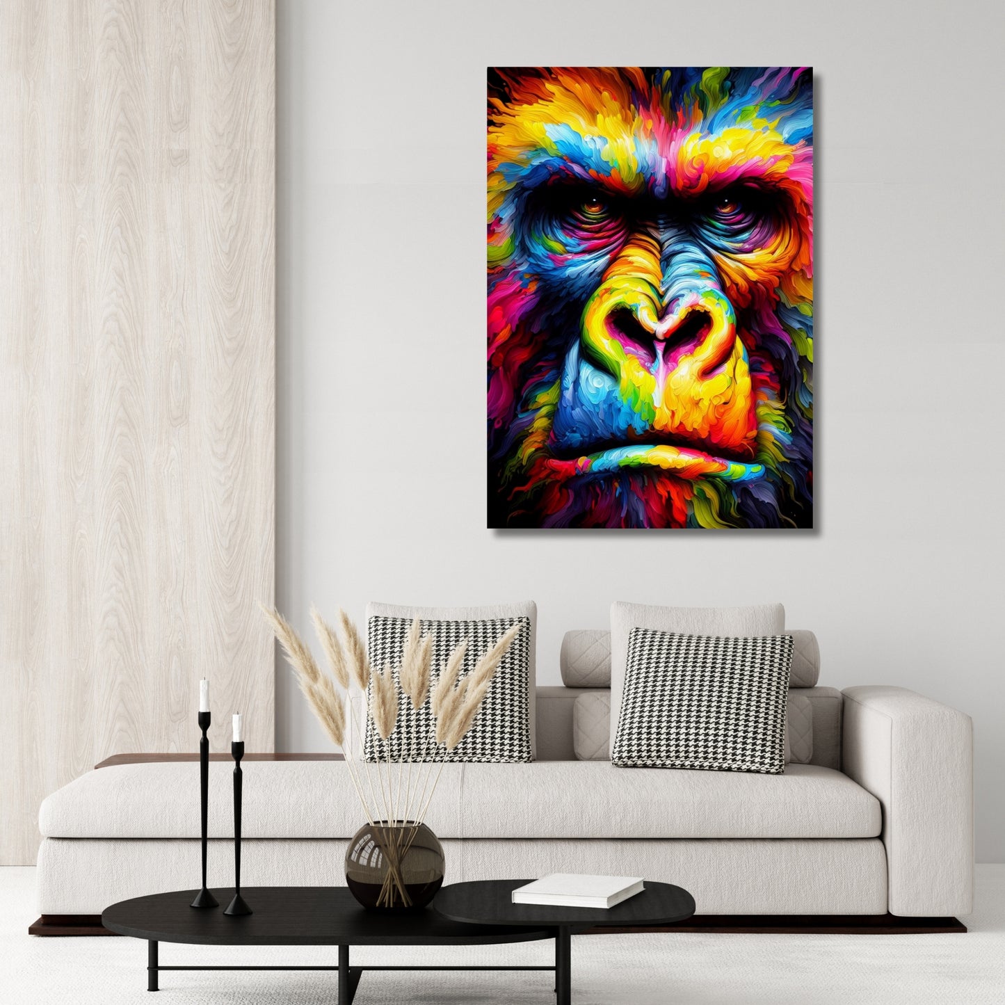 Luminous Gorilla Wall Art Canvas Print