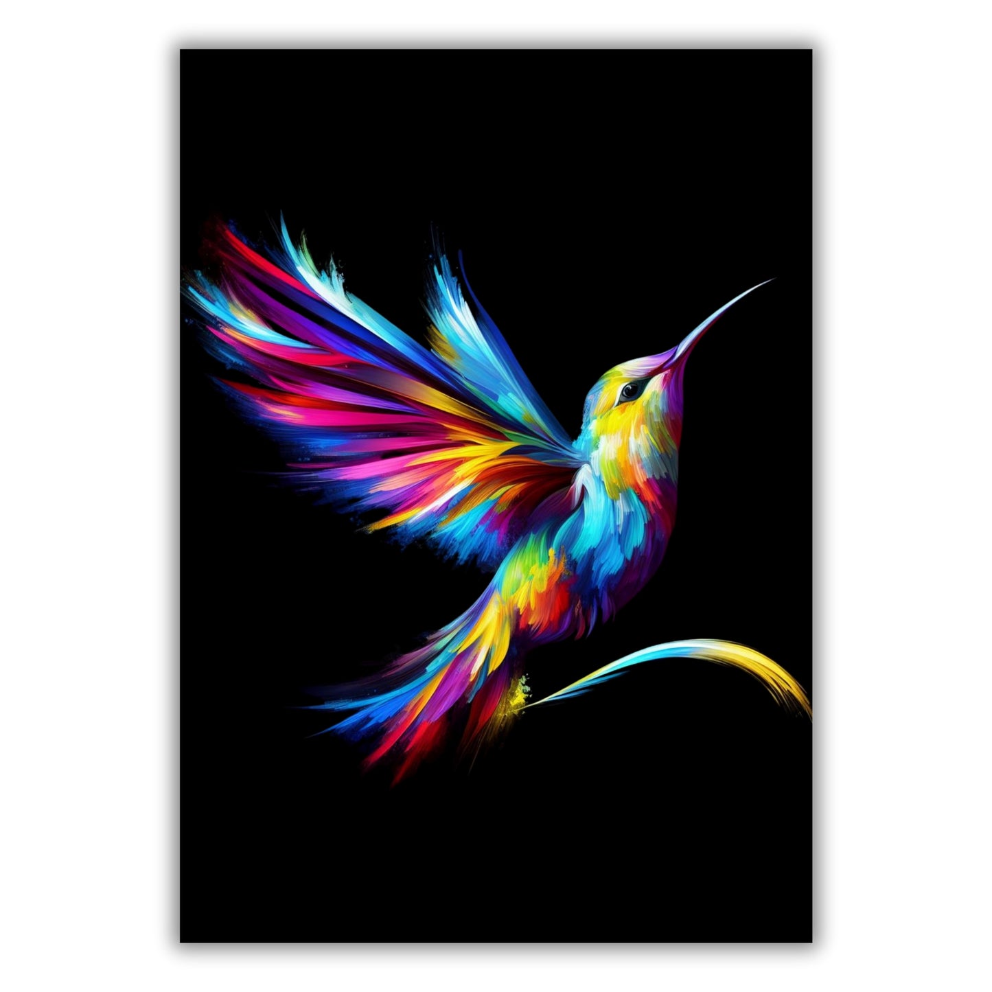 Luminous Hummingbird Wall Art Canvas Print