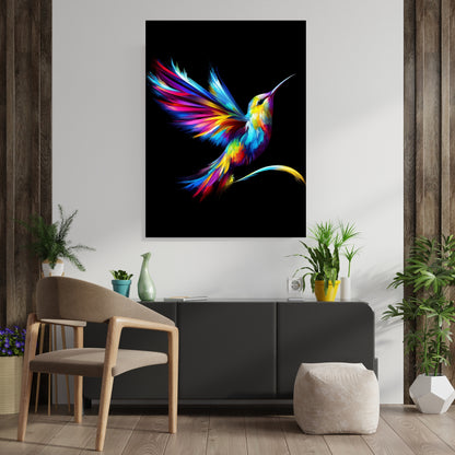 Luminous Hummingbird Wall Art Canvas Print