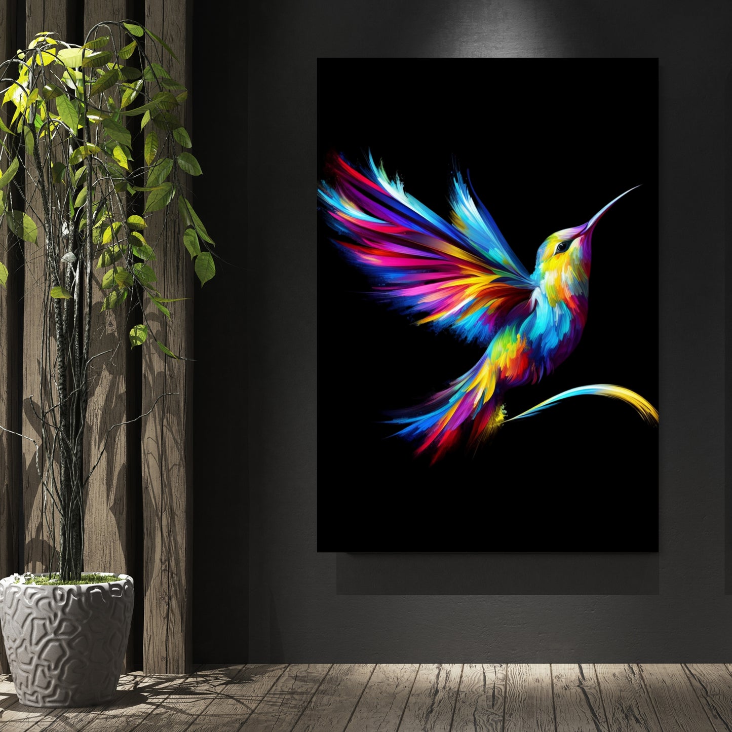 Luminous Hummingbird Wall Art Canvas Print