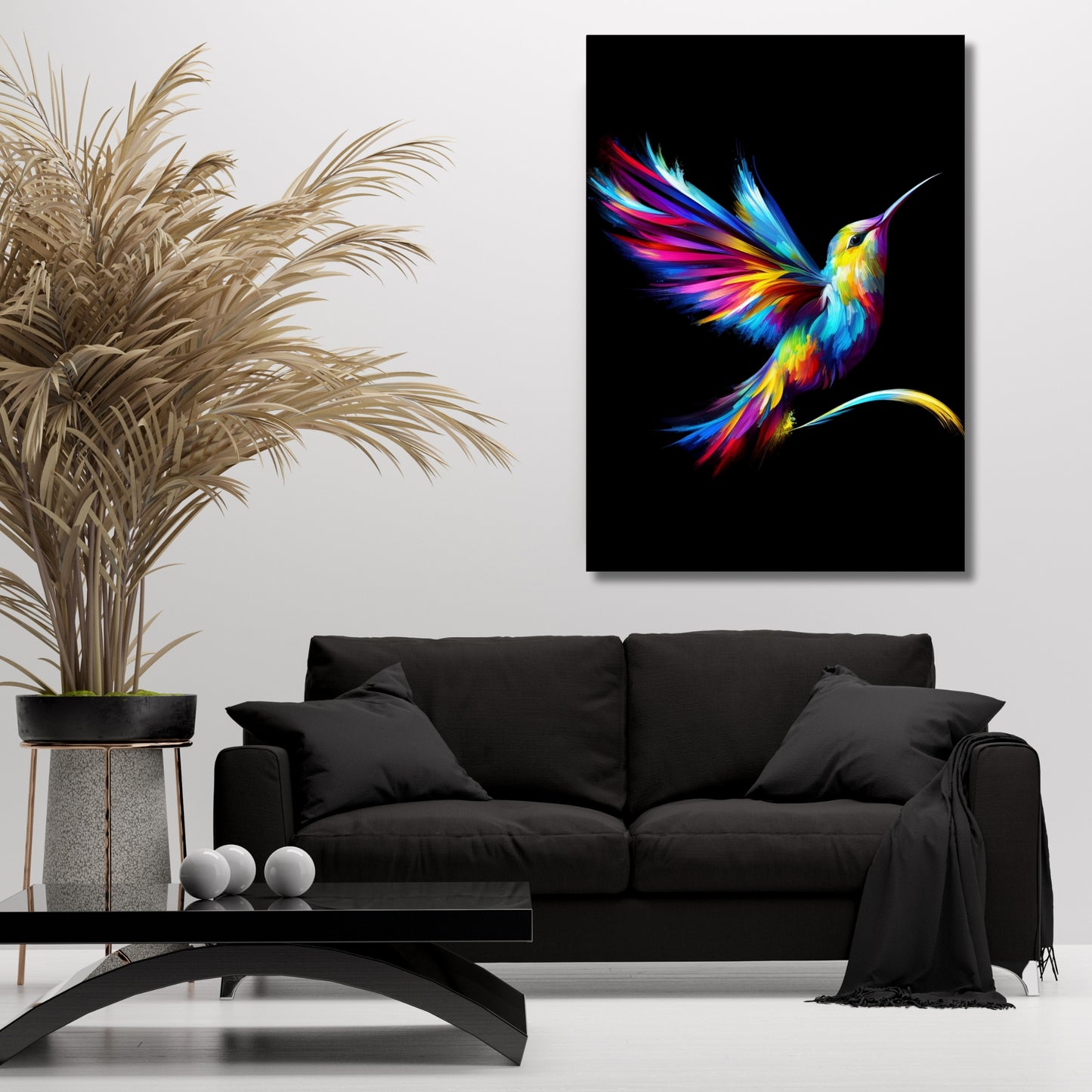 Luminous Hummingbird Wall Art Canvas Print