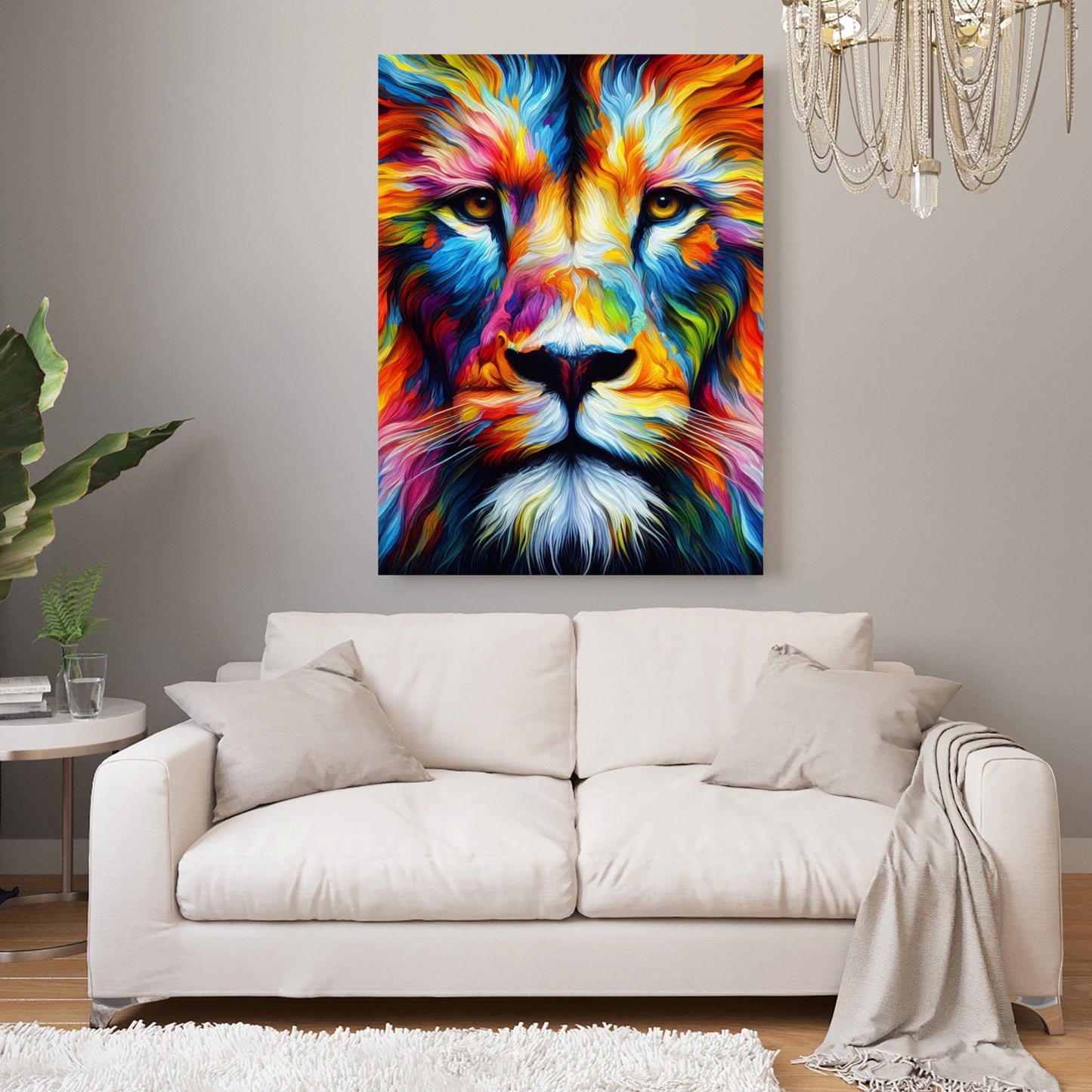 Luminous Lion Wall Art Canvas Print