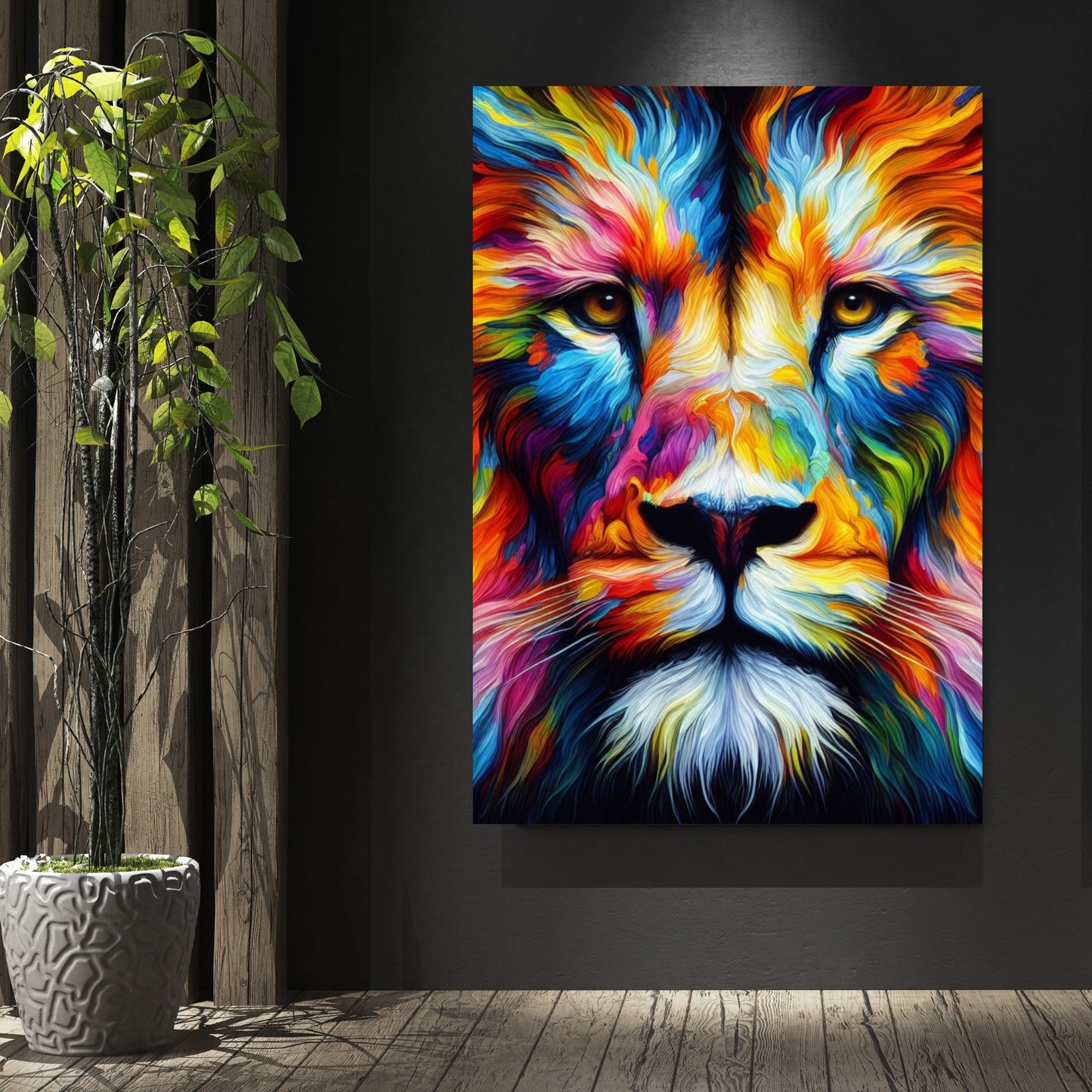 Luminous Lion Wall Art Canvas Print