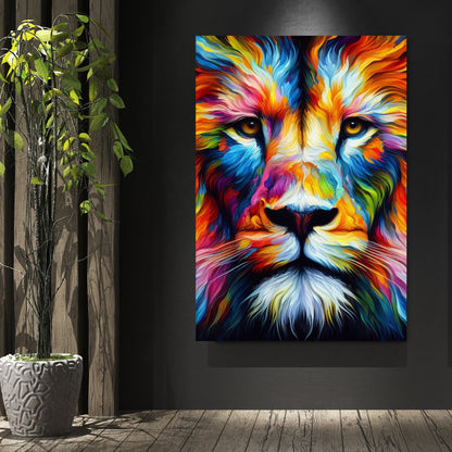 Luminous Lion Wall Art Canvas Print