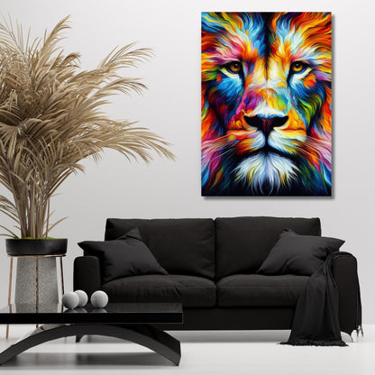 Luminous Lion Wall Art Canvas Print