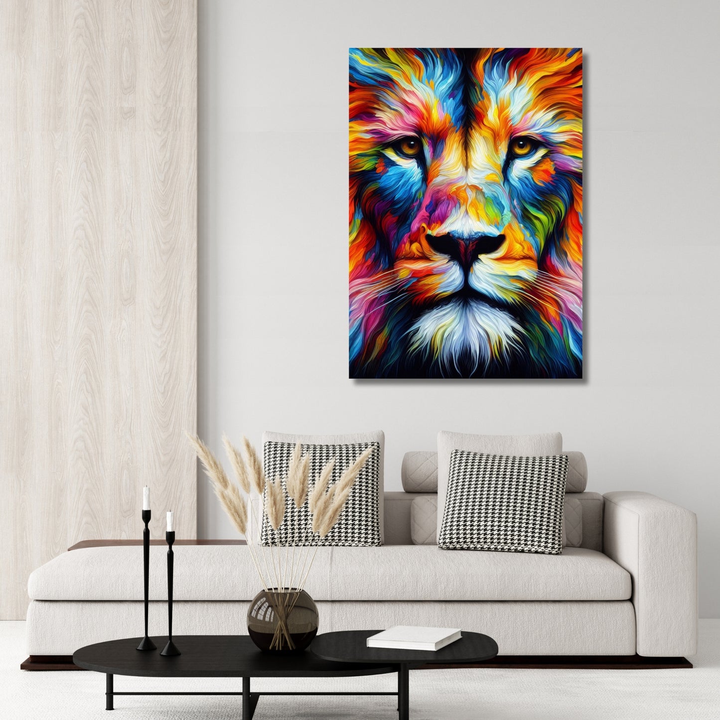 Luminous Lion Wall Art Canvas Print