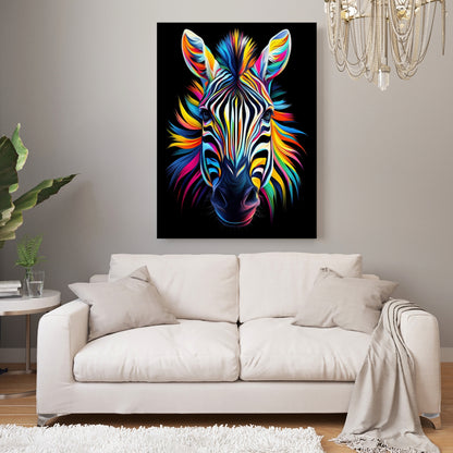 Luminous Zebra Wall Art Canvas Print