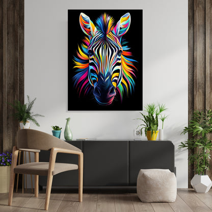 Luminous Zebra Wall Art Canvas Print