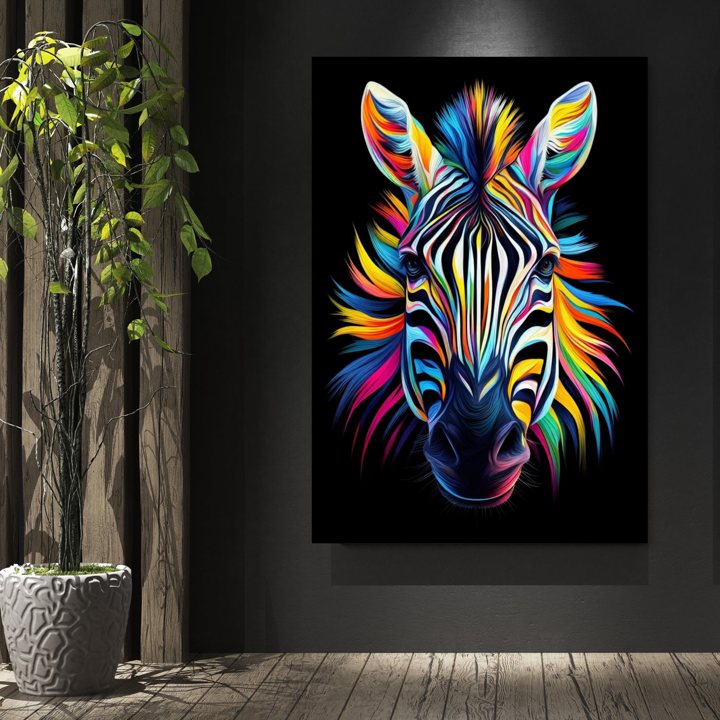 Luminous Zebra Wall Art Canvas Print