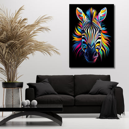 Luminous Zebra Wall Art Canvas Print