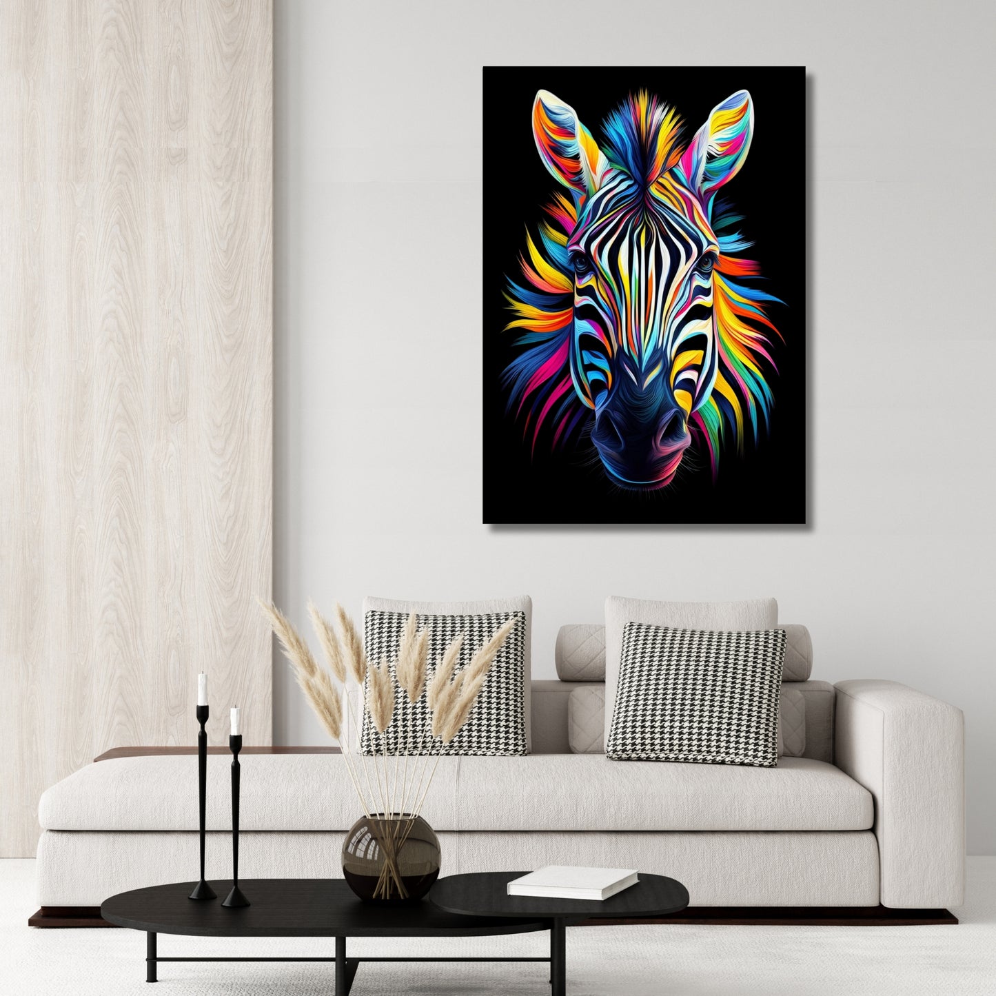 Luminous Zebra Wall Art Canvas Print