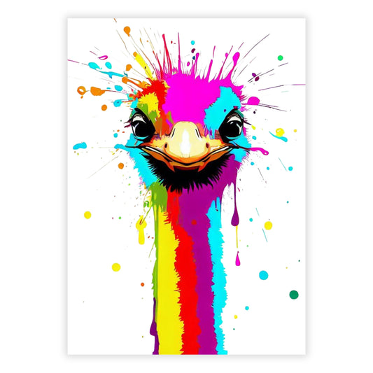 Ollie Ostrich Wall Art Canvas Print