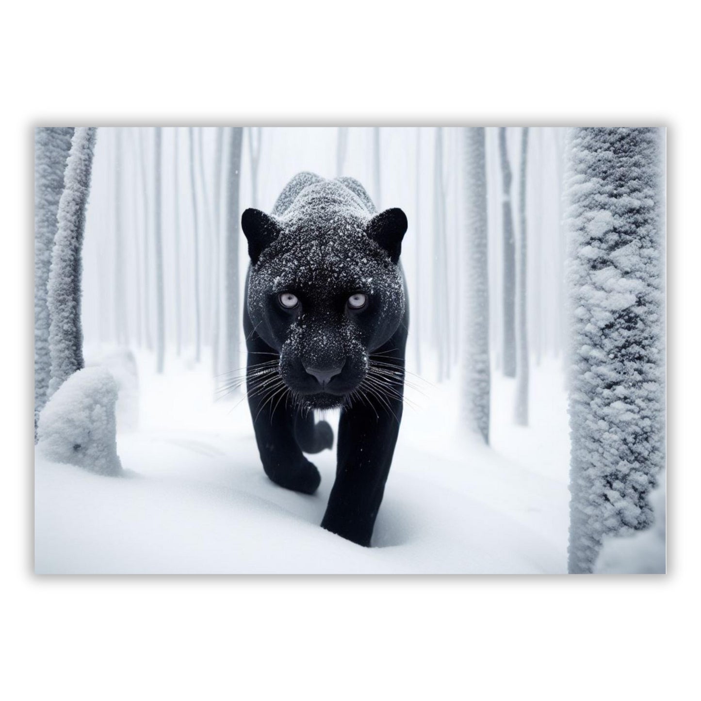 Panther Snow Animal Kingdom Wall Art Canvas Print