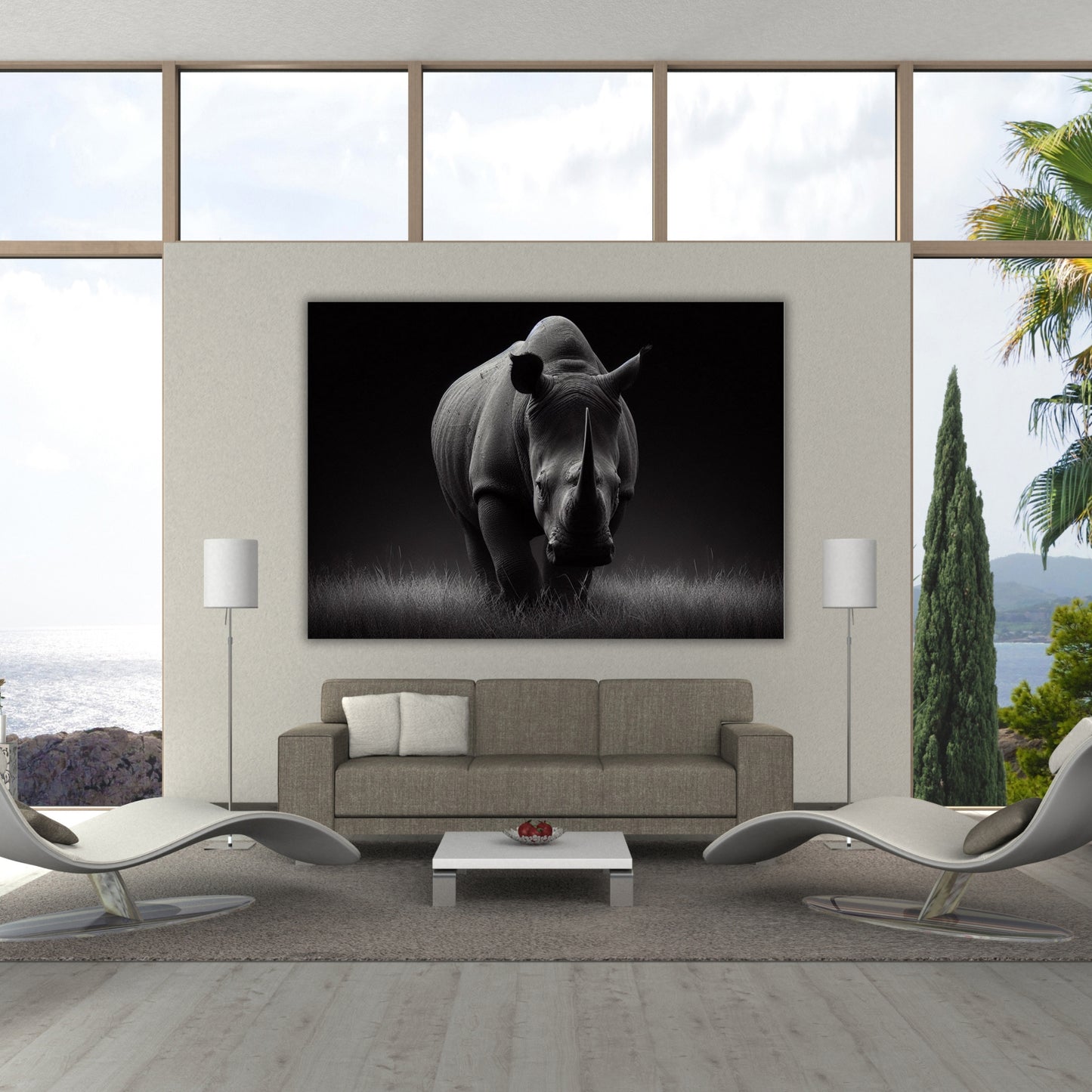 Rhino Animal Kingdom Wall Art Canvas Print