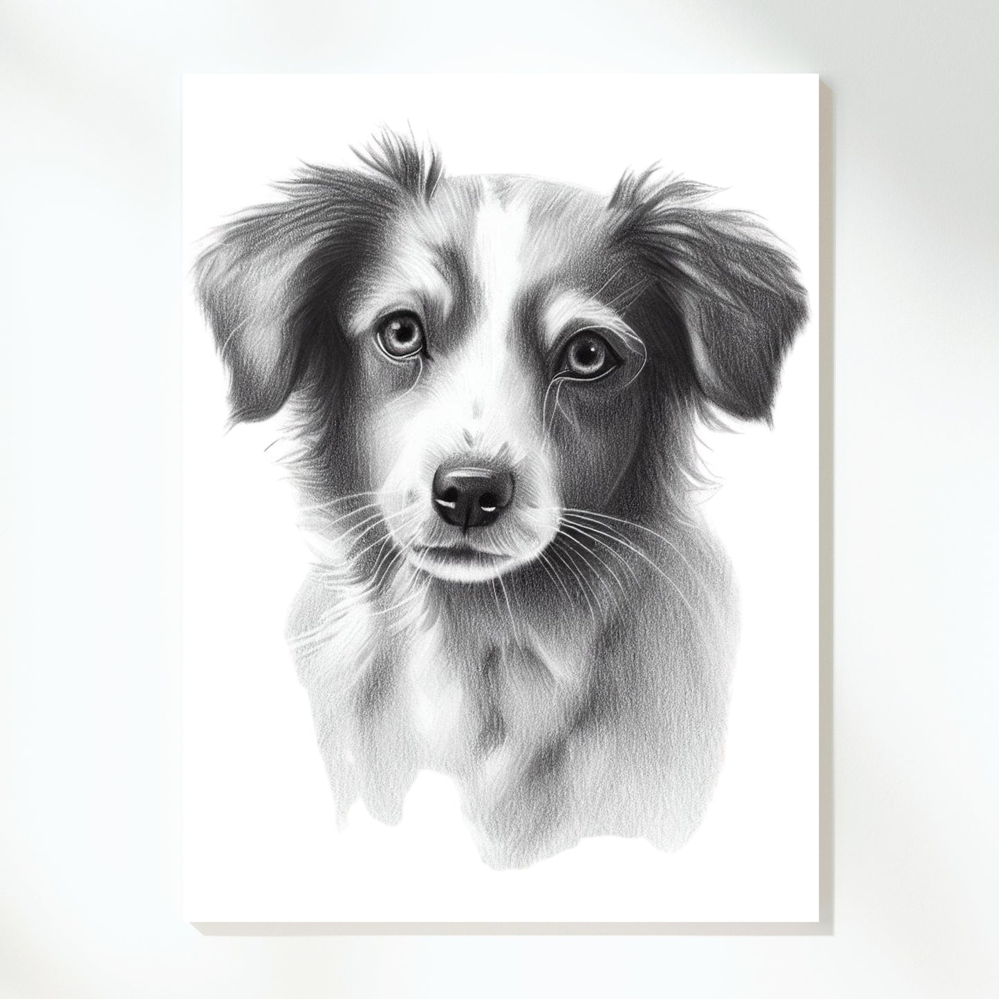 Border Collie Dog Sketch Wall Art Canvas Print