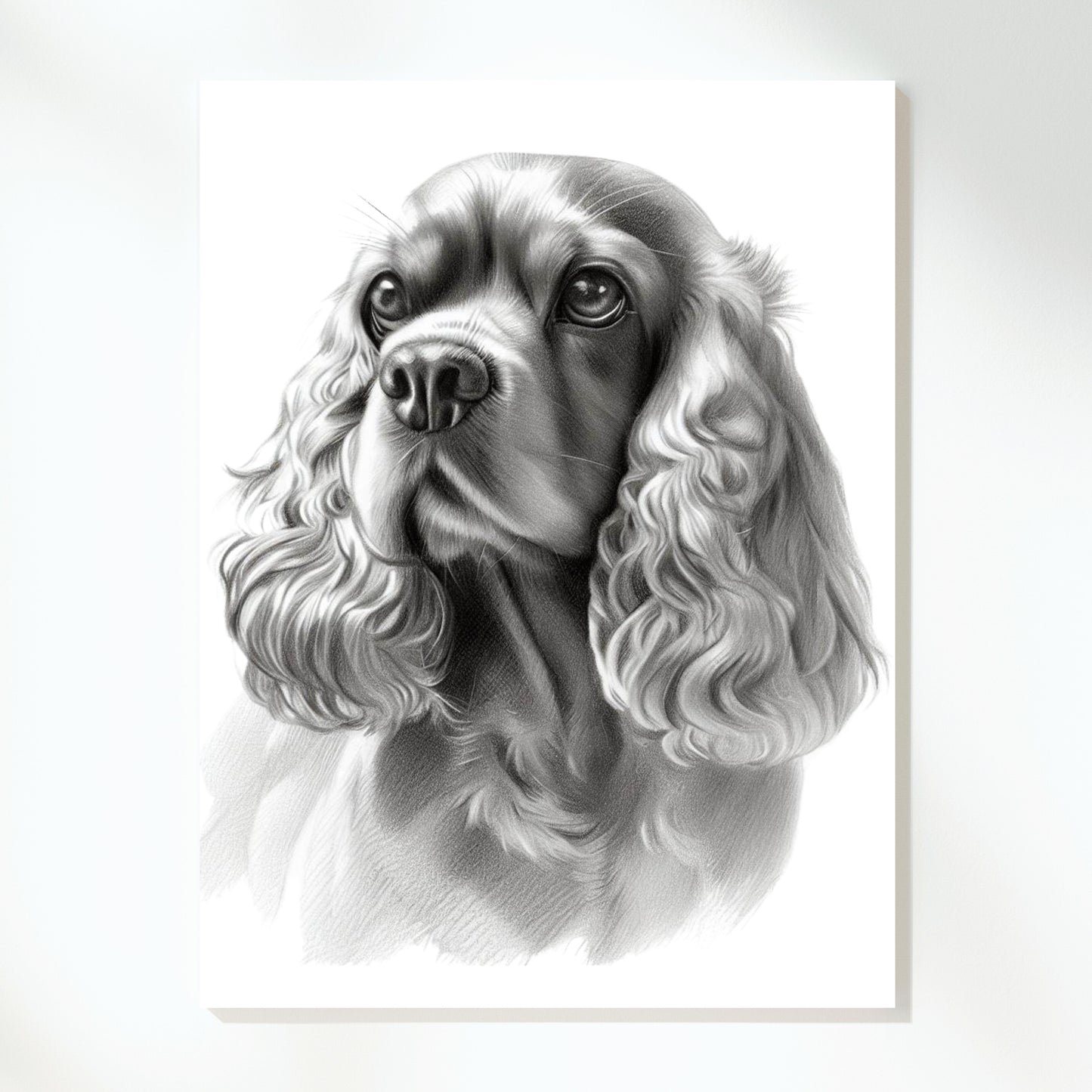 Cocker Spaniel Dog Sketch Wall Art Canvas Print