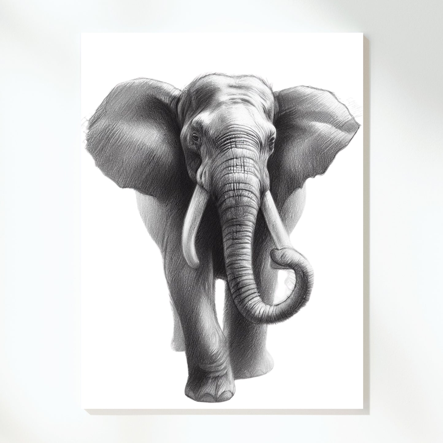 Elephant Sketch Wall Art Canvas Print