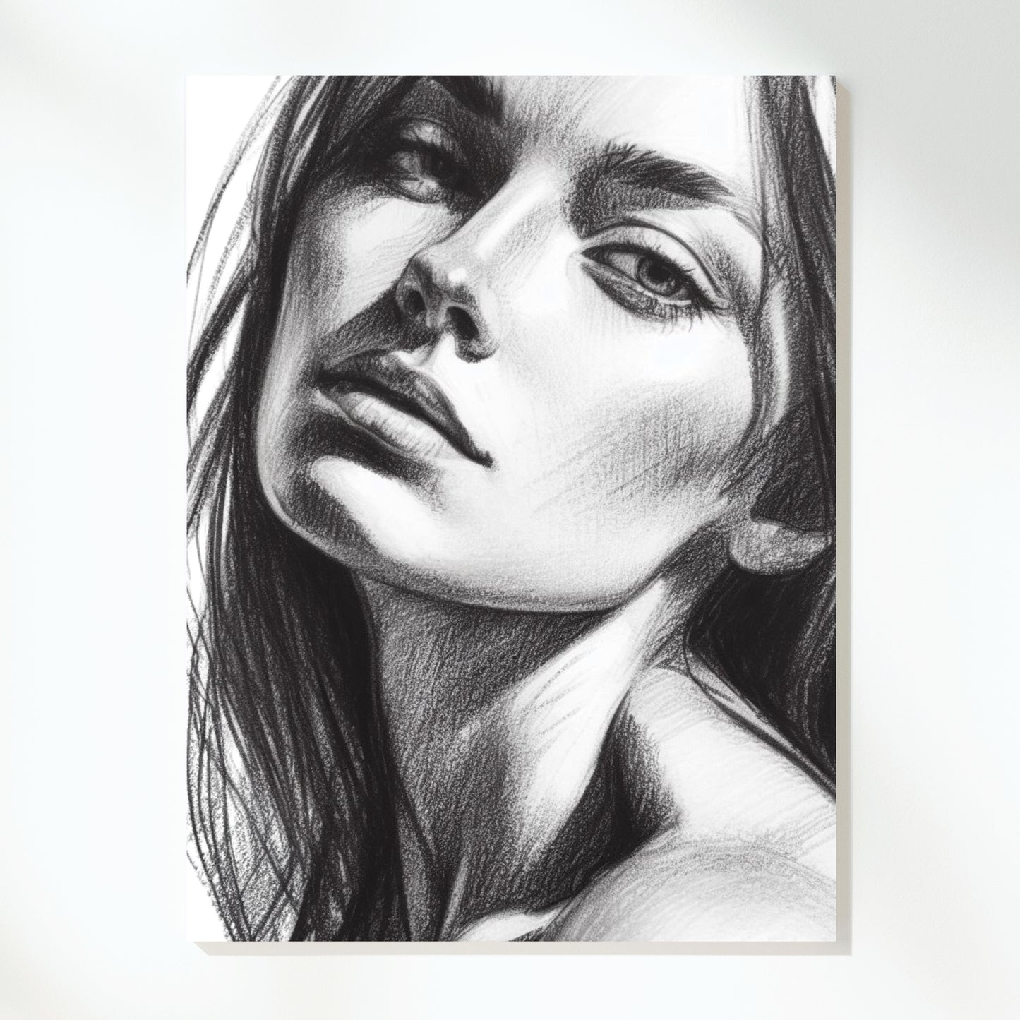 Female Sketch Wall Art Canvas Print