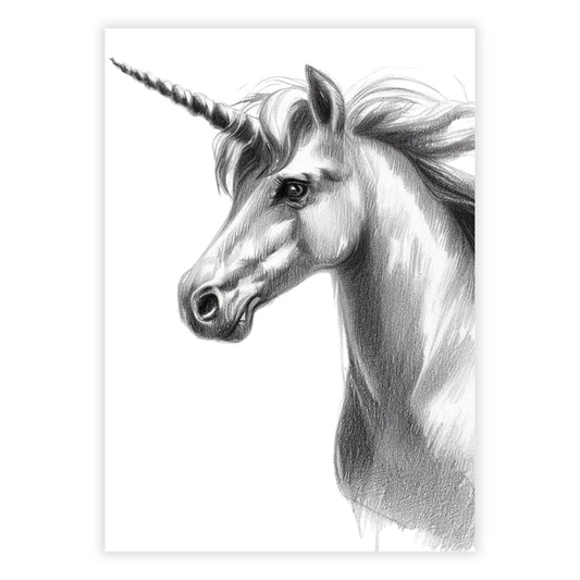 Unicorn Sketch Wall Art Canvas Print