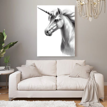 Unicorn Sketch Wall Art Canvas Print