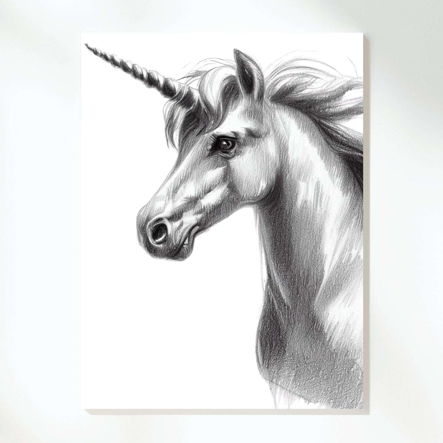 Unicorn Sketch Wall Art Canvas Print