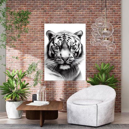 Tiger Sketch Wall Art Canvas Print