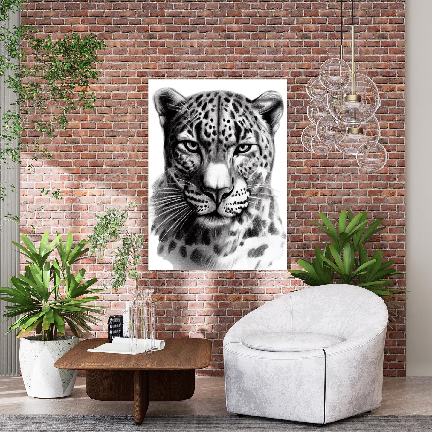 Leopard Sketch Wall Art Canvas Print