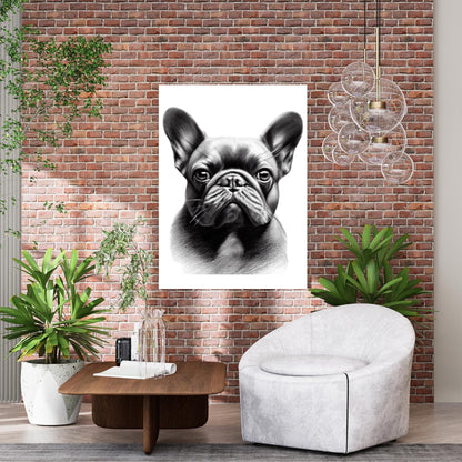 French Bulldog Sketch Wall Art Canvas Print