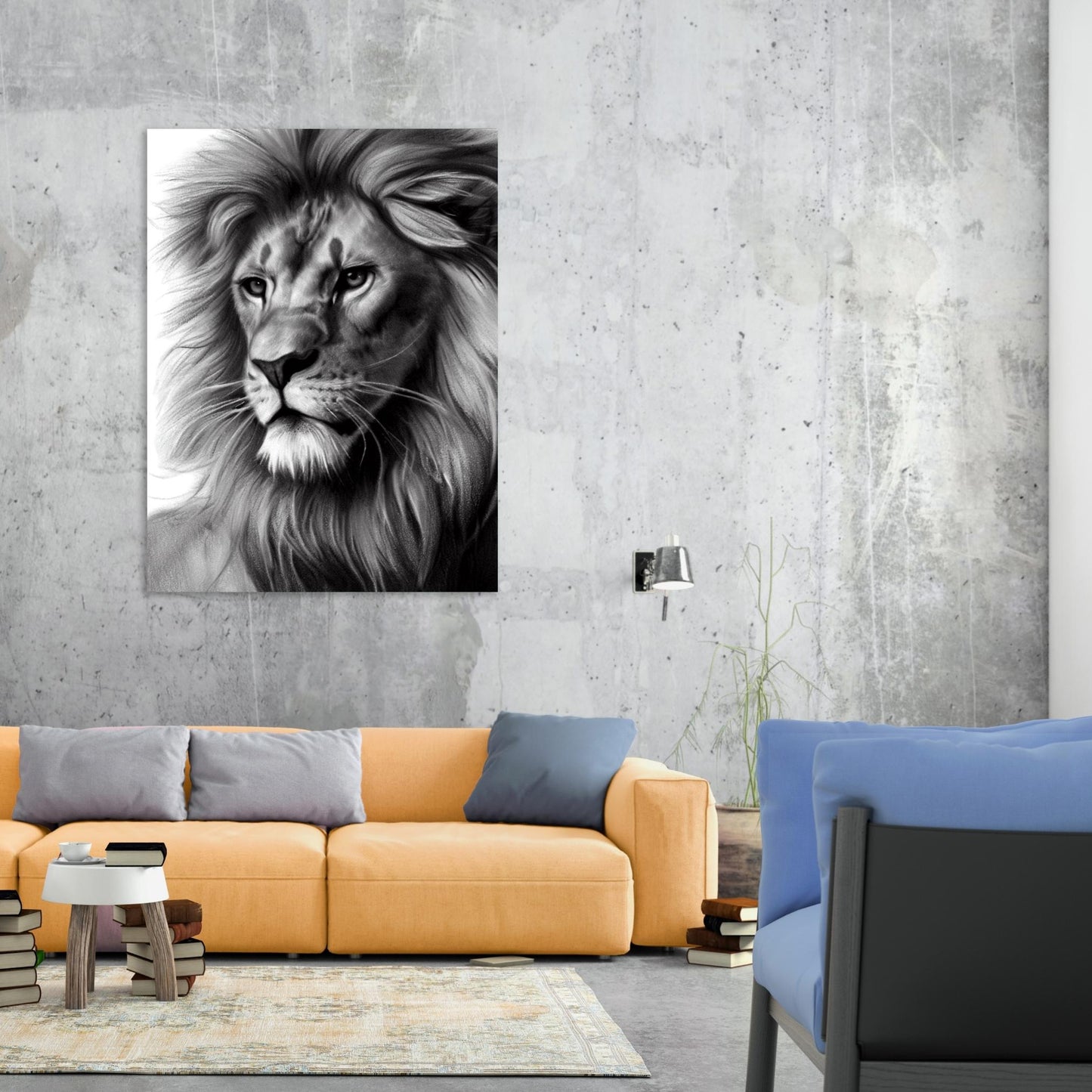 Lion Sketch Wall Art Canvas Print