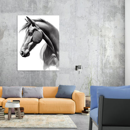 Horse Sketch Wall Art Canvas Print