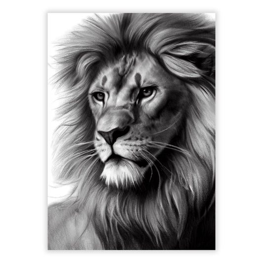 Lion Sketch Wall Art Canvas Print