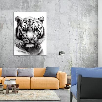 Tiger Sketch Wall Art Canvas Print