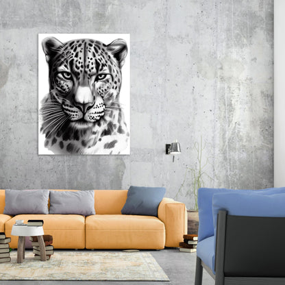 Leopard Sketch Wall Art Canvas Print