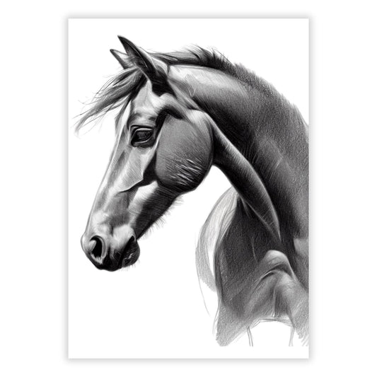 Horse Sketch Wall Art Canvas Print