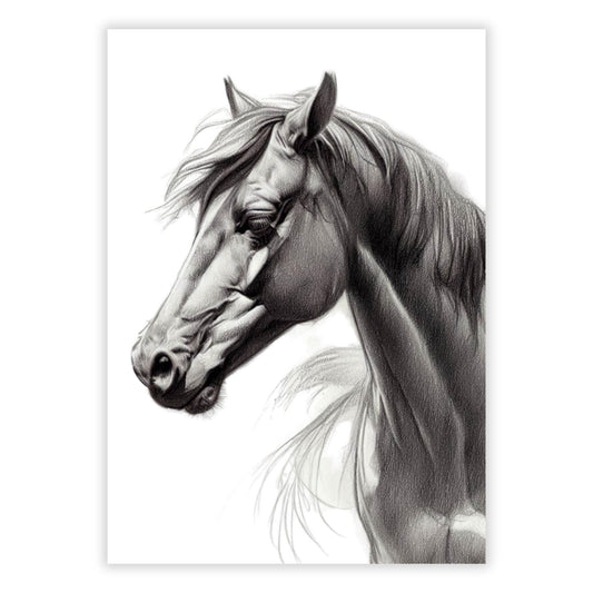 Wild Stallion Horse Sketch Wall Art Canvas Print