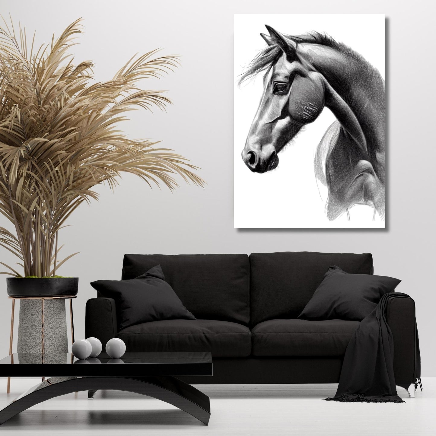 Horse Sketch Wall Art Canvas Print