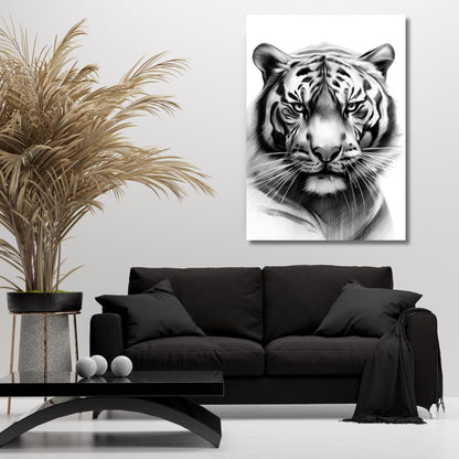 Tiger Sketch Wall Art Canvas Print