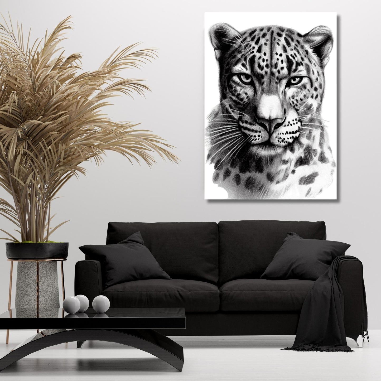 Leopard Sketch Wall Art Canvas Print