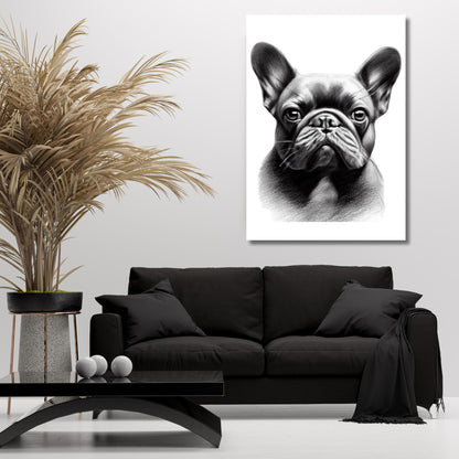 French Bulldog Sketch Wall Art Canvas Print